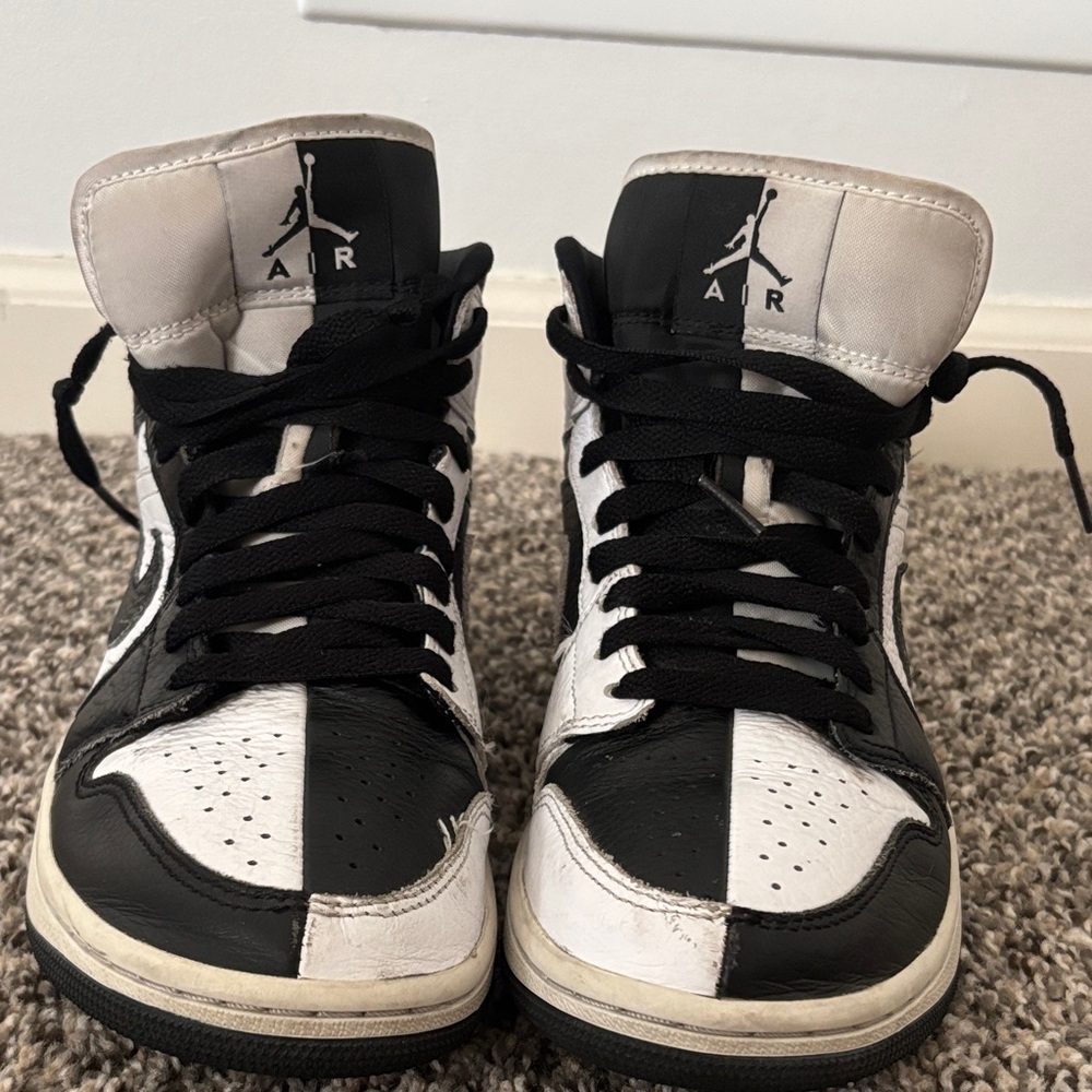 Jordan WOMENS Black and White High-Top Sneakers